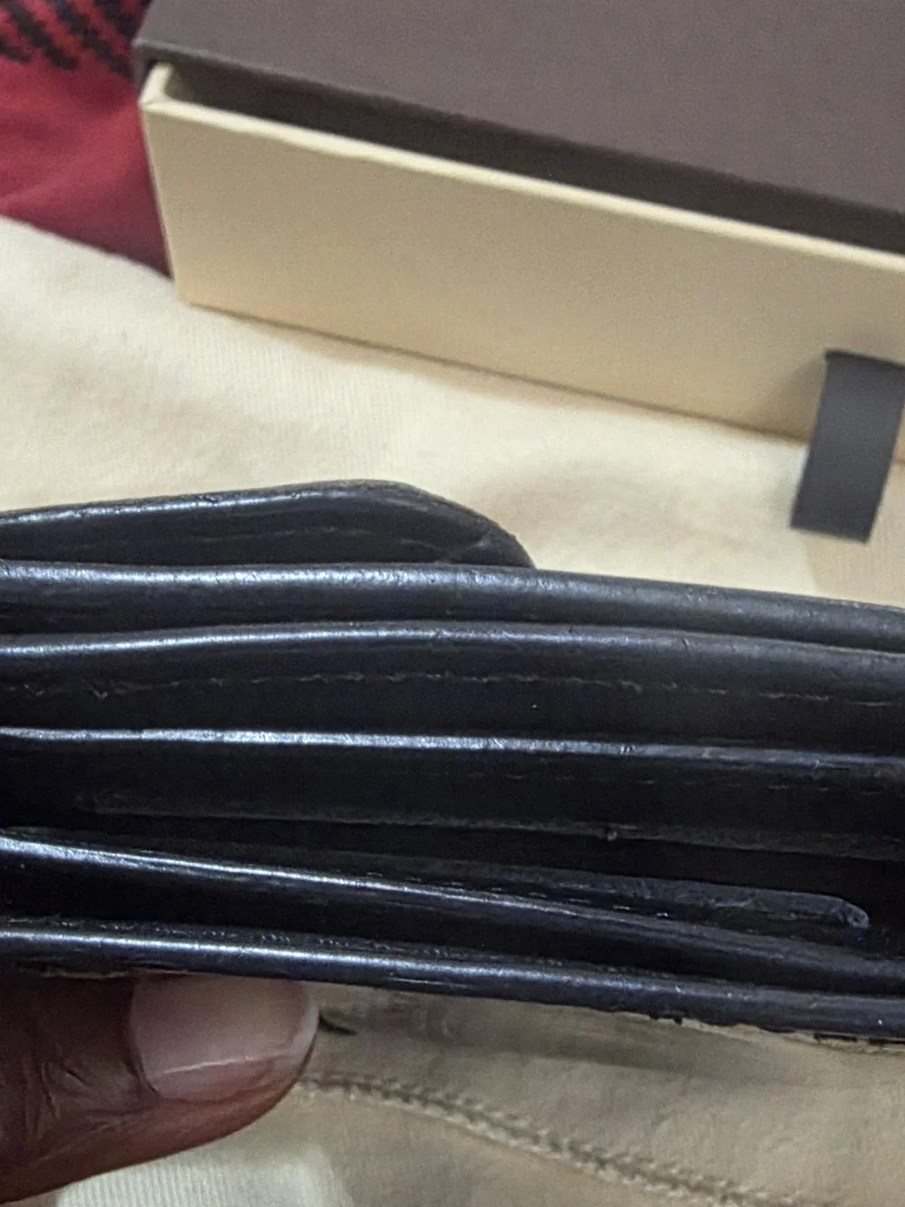 Louis Vuitton Black Monogram Cherry Wood Wallet